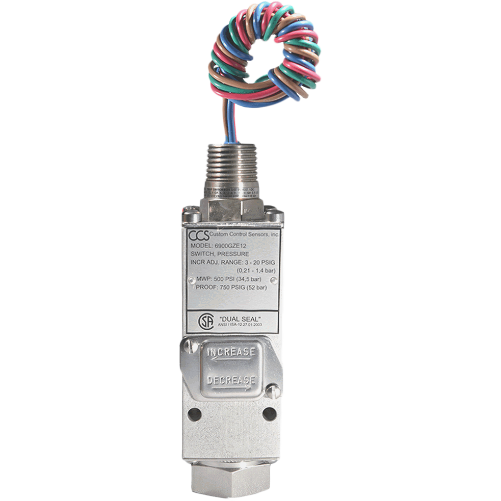 6900GZEM12-7042 | CCS DUAL-SNAP Pressure Switch, Haz. Area, 1/2 